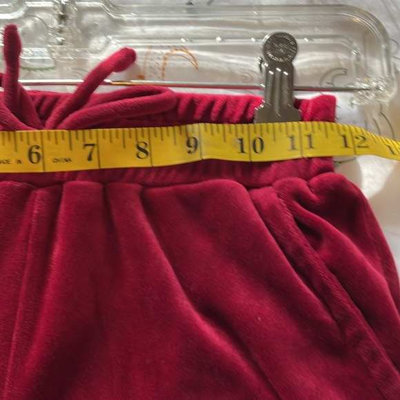 Xtraordinary Velour Track Suit, Deep Red w/ bedazzled Hearts on Sleeve, girls M - Picture 11 of 14